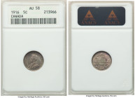 3-Piece Lot of Certified Assorted 5 Cents, 1) Canada: George V 5 Cents 1916 - AU58 ANACS 2) Canada: George V 5 Cents 1930 - MS62 NGC 3) Newfoundland: ...