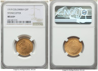 Republic gold 5 Pesos 1919 MS64+ NGC, KM195.2, Fr-110. Stonecutter type, Medal rotation. 

HID09801242017

© 2022 Heritage Auctions | All Rights Reser...