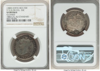 Republic Counterstamped 50 Centavos ND (1889) VF Details (Cleaned) NGC, KM134.1. Type VIII Counterstamp (AU Standard) on (Host) Colombia Bogota mint, ...