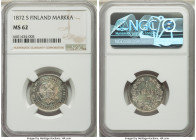 Russian Duchy. Alexander II Markka 1872-S MS62 NGC, KM3.2. A touch Prooflike in appearance, with ice-blue toning and somewhat flashy fields. 

HID0980...