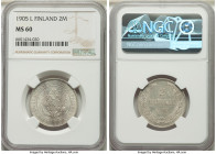 Russian Duchy. Nicholas II 2 Markkaa 1905-L MS60 NGC, KM7.2. Arctic white, with frosty luster. Scarce in Mint State. 

HID09801242017

© 2022 Heritage...