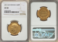 Napoleon gold 40 Francs L'An 13 (1804/1805)-A XF40 NGC, Paris mint, KM664.1, Fr-481. Two year type. 

HID09801242017

© 2022 Heritage Auctions | All R...