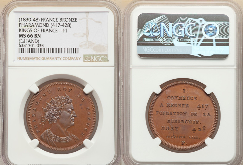 Louis Philippe I bronze "Kings of France - Pharamond (417-428)" Medal ND (1830-1...
