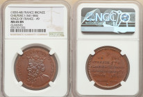 Louis Philippe I bronze "Kings of France - Chilperic I (541-584)" Medal ND (1830-1848) MS65 Brown NGC, Paris mint. Edge: Hand. By Caque. Crowned bust ...