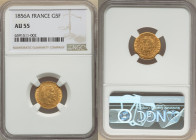 Napoleon III gold 5 Francs 1856-A AU55 NGC, Paris mint, KM787.1, Fr-578A. 

HID09801242017

© 2022 Heritage Auctions | All Rights Reserved