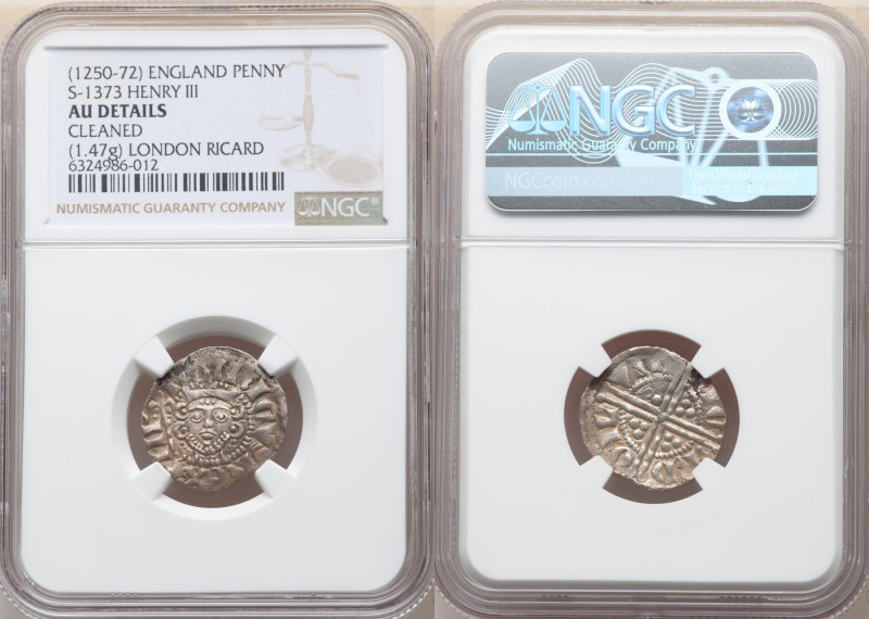 Henry III (1216-1272) Penny ND (1247-1272) AU Details (Cleaned) NGC, London mint...