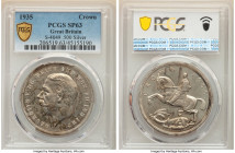 George V Specimen Crown 1935 SP63 PCGS, KM842, S-4049. Silver Jubilee. 500 Fine silver. Incused edge lettering. 

HID09801242017

© 2022 Heritage Auct...