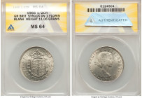 Pair of Certified Assorted Mint Errors, 1) Elizabeth II Struck on Florin Blank 1/2 Crown 1966 - MS64 ANACS. 11.06gm. 2) Penny Struck on a 1/2 Penny Bl...