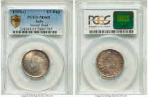 British India. George VI 1/2 Rupee 1939-(c) MS65 PCGS, Calcutta mint, KM550. Second head. 

HID09801242017

© 2022 Heritage Auctions | All Rights Rese...
