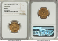 Sardinia. Vittorio Emanuele I gold 20 Lire 1816 (Eagle)-L XF40 NGC, Turin mint, KM114. 

HID09801242017

© 2022 Heritage Auctions | All Rights Reserve...