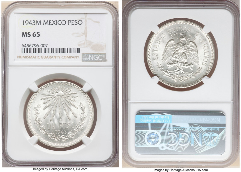 Estados Unidos Peso 1943-M MS65 NGC, Mexico City mint, KM455 

HID09801242017

©...