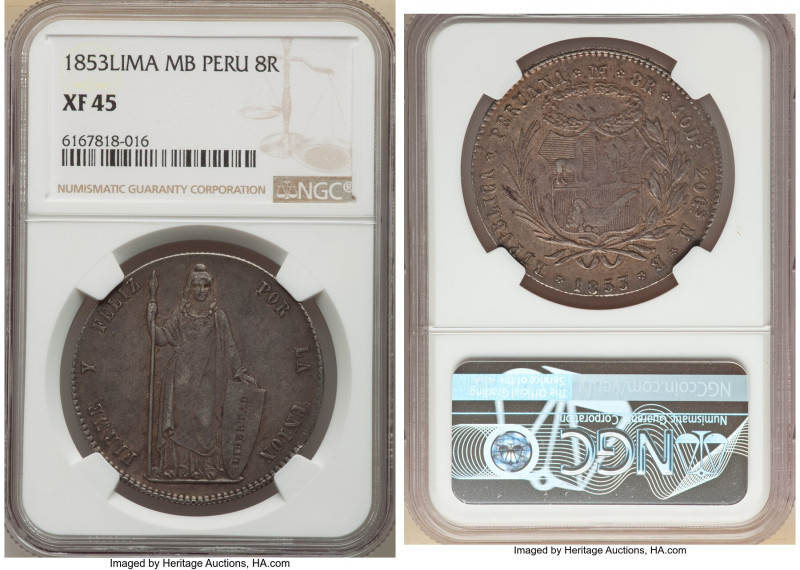 Republic 8 Reales 1853 LM-MB XF45 NGC, Lima mint, KM142.12. 

HID09801242017

© ...