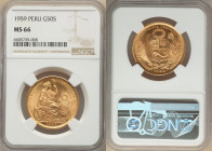 Republic gold 50 Soles 1959 MS66 NGC, Lima mint, KM230. Mintage: 5,734. 

HID09801242017

© 2022 Heritage Auctions | All Rights Reserved
