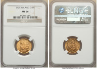 Republic gold 10 Zlotych 1925-(w) MS66 NGC, Warsaw mint, KM-Y32. One year type. 

HID09801242017

© 2022 Heritage Auctions | All Rights Reserved