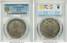 Catherine II Rouble 1774 CПБ-ФЛ XF45 PCGS, St. Petersburg mint, KM-C67a.2, Bit-218. 

HID09801242017

© 2022 Heritage Auctions | All Rights Reserved...