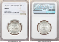 R.S.F.S.R. 50 Kopecks 1922-AГ MS63 NGC, Leningrad mint, KM-Y83. 

HID09801242017

© 2022 Heritage Auctions | All Rights Reserved