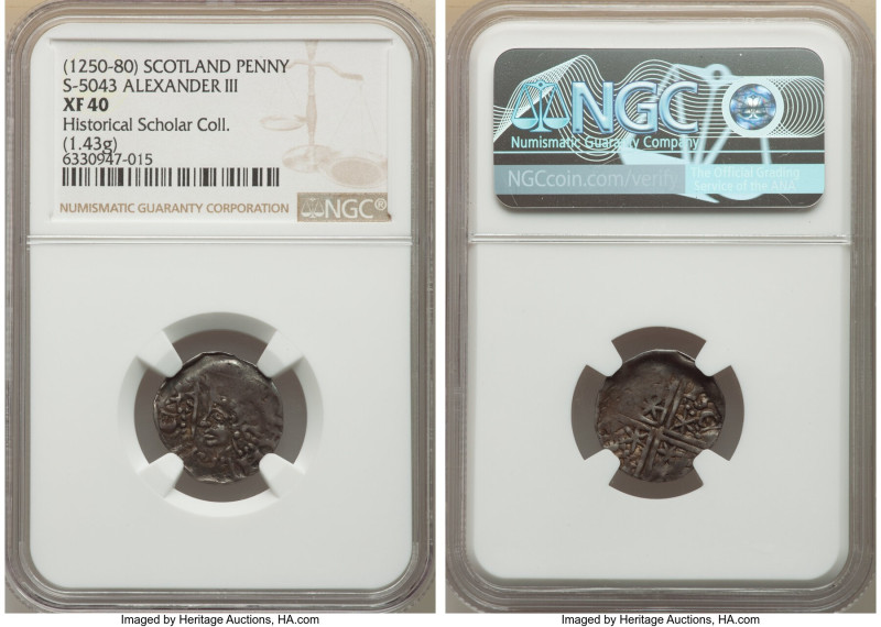 Alexander III (1249-1286) Penny ND (1250-1280) XF40 NGC, Robert Berwick as money...