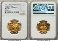Zurich. Canton gold "Zwingli" 2 Ducat 1719 MS63 Prooflike NGC, KM-M3, Fr-488a. 6.89gm. Zwingli - 200th anniversary of the Reformation. 

HID0980124201...