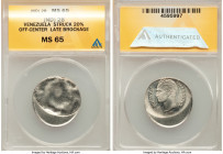 Republic Mint Error - Struck 20 Off-Center Late Brockage 2 Bolivares ND MS65 ANACS, KM-Y43. 

HID09801242017

© 2022 Heritage Auctions | All Rights Re...