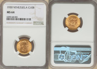 Republic gold 10 Bolivares 1930 MS64 NGC, Philadelphia mint, KM-Y31. 

HID09801242017

© 2022 Heritage Auctions | All Rights Reserved