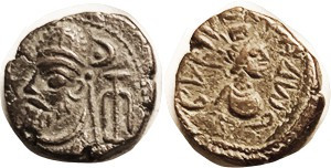 ELYMAIS, Orodes I, Æ Drachm, GIC-5892, bust l., anchor/ Artemis bust r, Strong V...