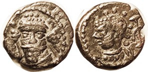 ELYMAIS, Orodes IV, Æ Drachm, Bust facg sl left/Artemis bust l, anchor, GIC-5914...