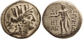 KORYKOS, Æ21, Tche head r/Hermes stg, S5545, Choice VF, centered, dark green patina with strong earthen hilighting, quite bold & attractive. (A GVF br...