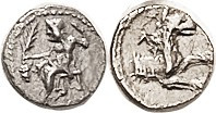 LARANDA, Obol, c. 324 BC, Baaltars std l./Lion forepart r, Lambda above; Nice VF...