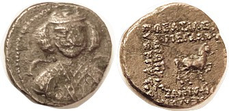 PARTHIA, Phraates III, Sellw 35.14 ("Darius?"), Æ17, Facing bust/horse rt, AVF, ...
