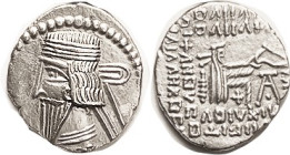 PARTHIA, Vologases III (now he wants to be called Pakoros I), 105-147 AD, Drachm, Sel. 78.4, EF, obv only sl off-ctr, good bright metal, sharp portrai...