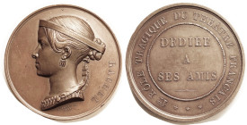 Medal, Elisa Rachel Felix (1821-58, famous Jewish French actress), Her bust l./ lgnds, 52+ mm bronze, by Pingret, AU, tiny rim nick, rich lustrous bro...