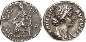 FAUSTINA JR., Den., VESTA std l, VF+, well centered & struck, moderately toned, only very minor surface delinquen-cies; nice bold coin. Ex Roma as pla...