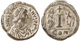 JUSTINIAN I, 10N, S167, Year X u I, Nice AVF/VF, well centered on large flan, smooth hilighted green patina. Env says "Ex Hunt" but I dunno. (A VF of ...