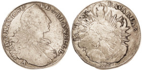 GERMANY, BAVARIA, Taler 1769-A, Bust r/Madonna & child, F, no adjustment marks, good metal with medium tone, nice.