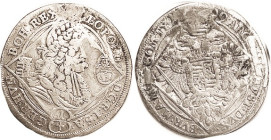 HUNGARY, Leopold the Hogmouth, 1/4 Taler, 1699, top mount & also rev brooch marks, otherwise F.