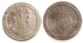 INDIA, Madras Pres., 1/96 Rupee, 1797, KM397, Arms/ balemark, AVF (A VF sold for $180, Album 5/19.)