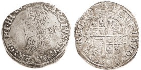Charles I, 1625-49, Shilling, bust l./shield, mm bell, S2791; F-VF, large 31 mm flan, minor double striking, good silver, portrait shows much detail. ...