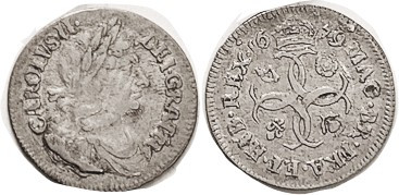 Charles II, Ar 4 Pence, 1679, Bust r/interlocked C's, Choice VF, good metal with...