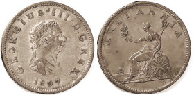 George III, 1/2 Penny, 1807, Nice VF+, good colour & strike.