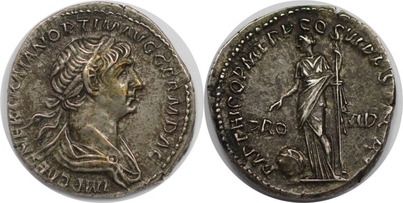 Römische Münzen, MÜNZEN DER RÖMISCHEN KAISERZEIT. Trajan (98-117 n. Chr). Denar ...