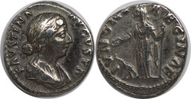 Römische Münzen, MÜNZEN DER RÖMISCHEN KAISERZEIT. Faustina II. (147-176 n. Chr). Denar ca. 164-165 n. Chr. Rom. Silber. 2,97 g. 17 mm. Vs.: FAVSTINA A...