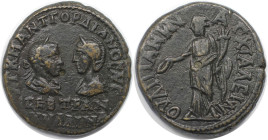 Römische Münzen, MÜNZEN DER RÖMISCHEN KAISERZEIT. Thrakien, Anchialus. Gordianus III. Pius und Tranquillina. Ae, 238-244 n. Chr. (11,69 g. 25 mm) Vs.:...