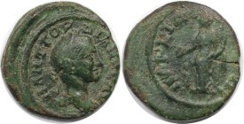 Römische Münzen, MÜNZEN DER RÖMISCHEN KAISERZEIT. Moesia Inferior, Marcianopolis. Gordianus III. Ae 18, 238-244 n. Chr. (2,76 g. 16.5 mm) Vs.: Kopf mi...