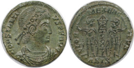 Römische Münzen, MÜNZEN DER RÖMISCHEN KAISERZEIT. Constantius II. (337-361 n. Chr). Ae 4, 337-341 n. Chr., Siscia. (1,59 g. 16 mm) Vs.: CONSTANTIVS PF...