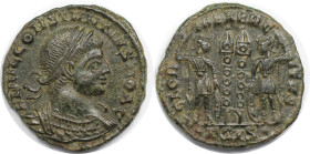 Römische Münzen, MÜNZEN DER RÖMISCHEN KAISERZEIT. Constantius II. (337-361 n. Chr). Follis. (2,51 g. 17,5 mm) Vs.: FL IVL CONSTANTIVS NOB C, Büste mit...