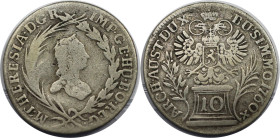 RDR – Habsburg – Österreich, RÖMISCH-DEUTSCHES REICH. Maria Theresia (1740-1780). 10 Kreuzer 1760. Schön-sehr schön