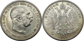 RDR – Habsburg – Österreich, KAISERREICH ÖSTERREICH. Österreich-Ungarn. Franz Joseph I. (1848-1916). 2 Kronen 1912. Silber. Jaeger 408. Fast Stempelgl...