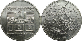RDR – Habsburg – Österreich, REPUBLIK ÖSTERREICH. 50 Jahre Schilling. 100 Schilling 1975. 24,0 g. 0.640 Silber. 0.49 OZ. KM 2925. Stempelglanz