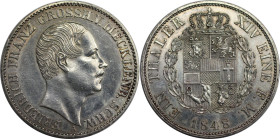 Altdeutsche Münzen und Medaillen, MECKLENBURG - SCHWERIN. Friedrich Franz II. (1842-1883). Taler 1848 A, Berlin Angsttaler. Silber. 22,22 g. AKS 37. V...