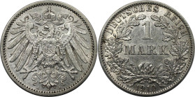 Deutsche Münzen und Medaillen ab 1871, REICHSKLEINMÜNZEN. 1 Mark 1910 A. Silber. Jaeger 17. Vorzüglich-stempelglanz
